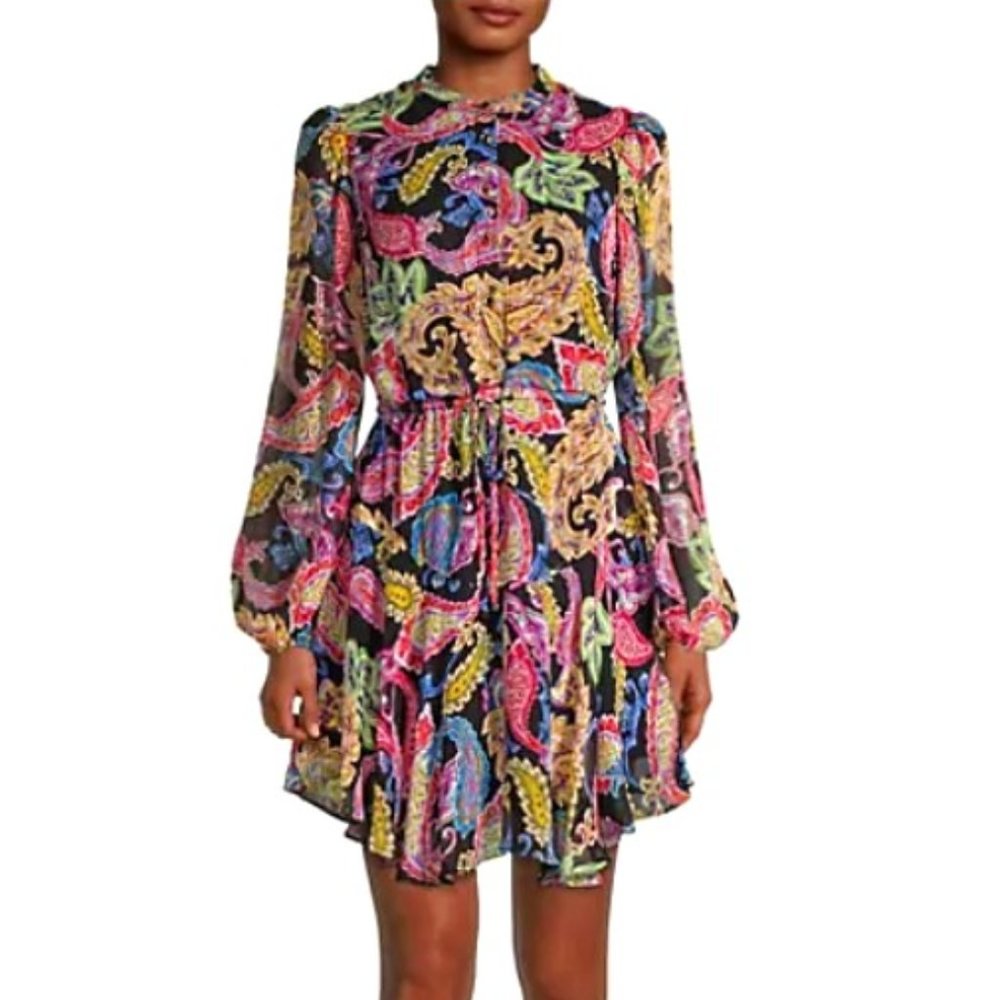 Milly Natasha Paisley Chiffon Minidress